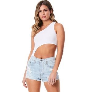 Emma & Sam One Shoulder Cutout Bodysuit